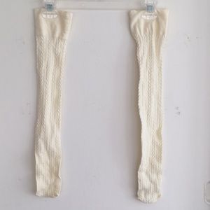 black and cream knee high socks